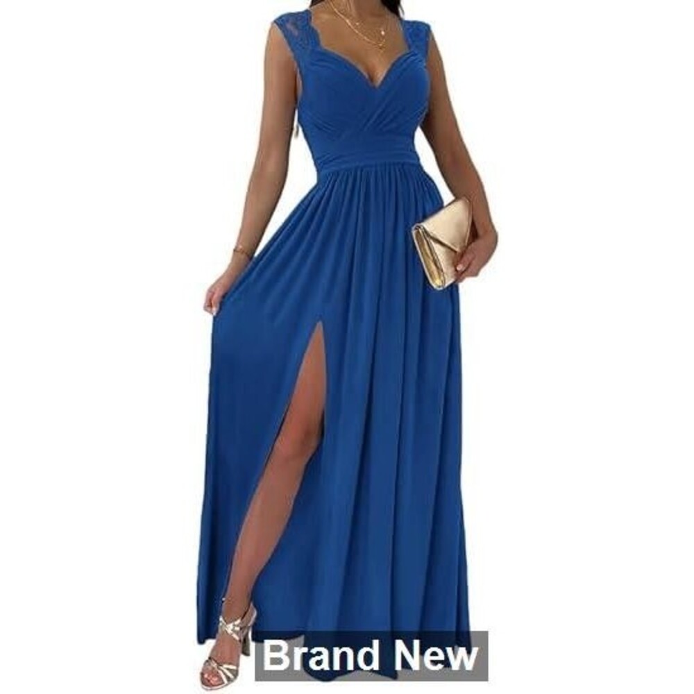 Dokotoo Womens A Line Wrap, Deep V Neck Backless Maxi Dress